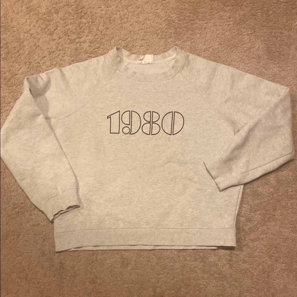 Sezane 1980 Gray Crew Neck Sweater Sz L
